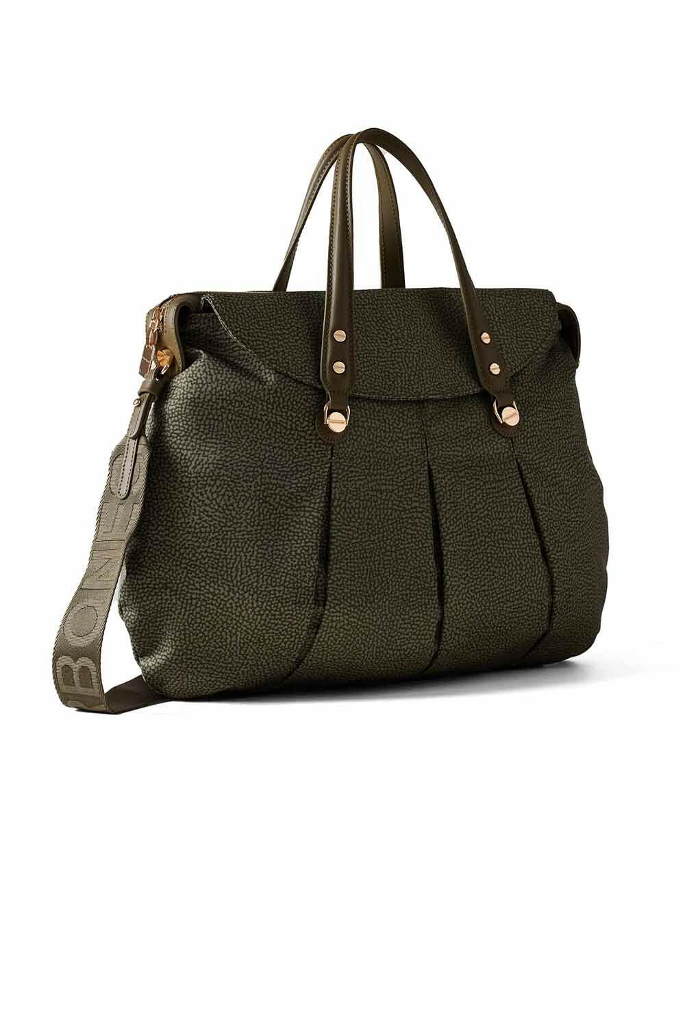  Borbonese Croissant Shopper Large Verde Militare Woman - 2