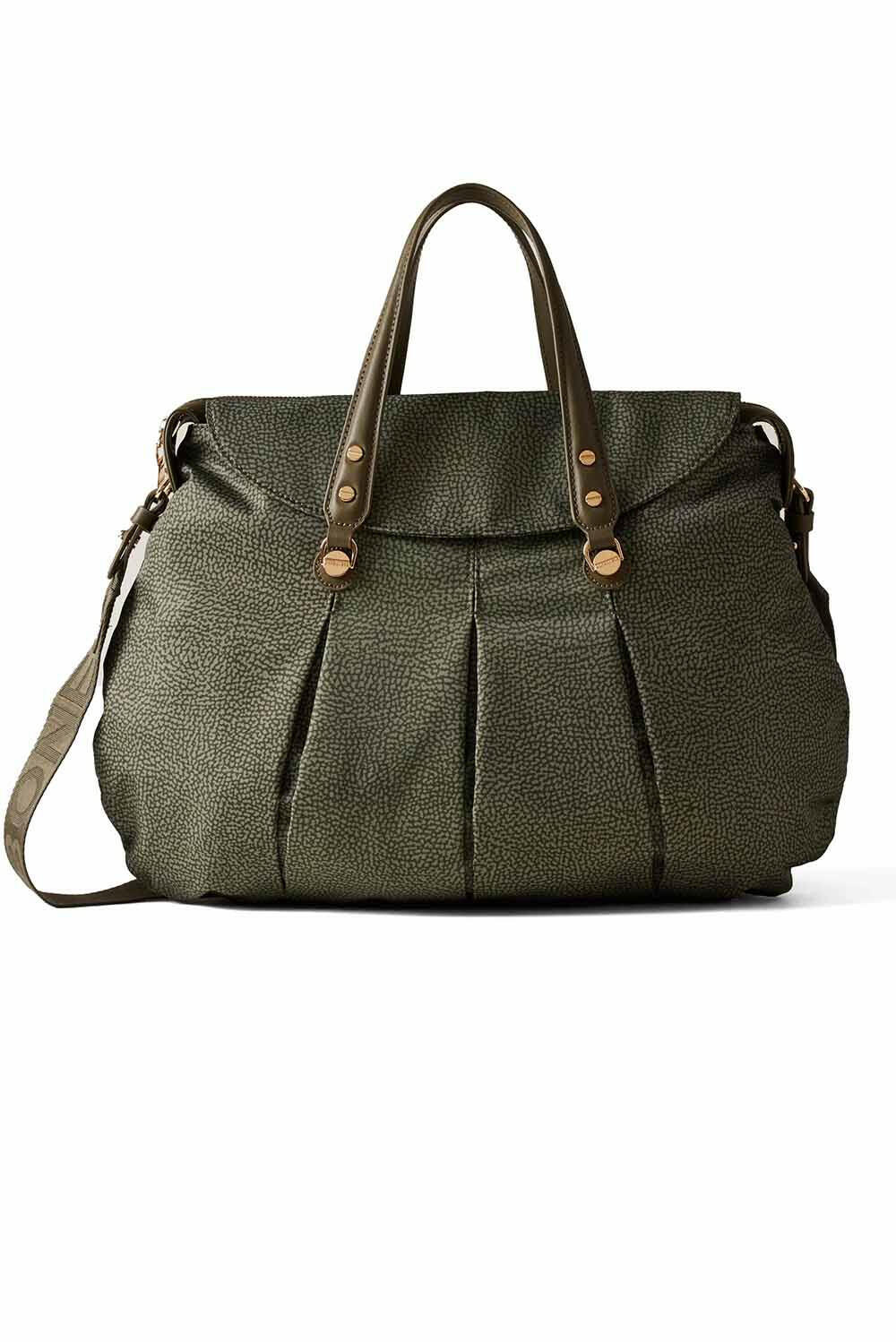  Borbonese Croissant Shopper Large Verde Militare Woman - 1