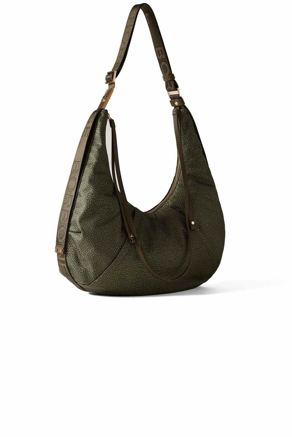  Borbonese Fold Hobo Medium Verde Militare Woman - 2