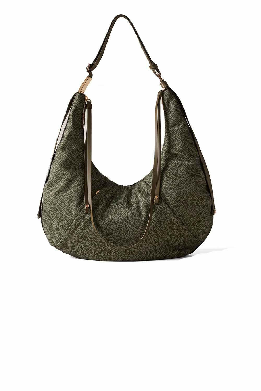  Borbonese Fold Hobo Medium Verde Militare Woman - 1