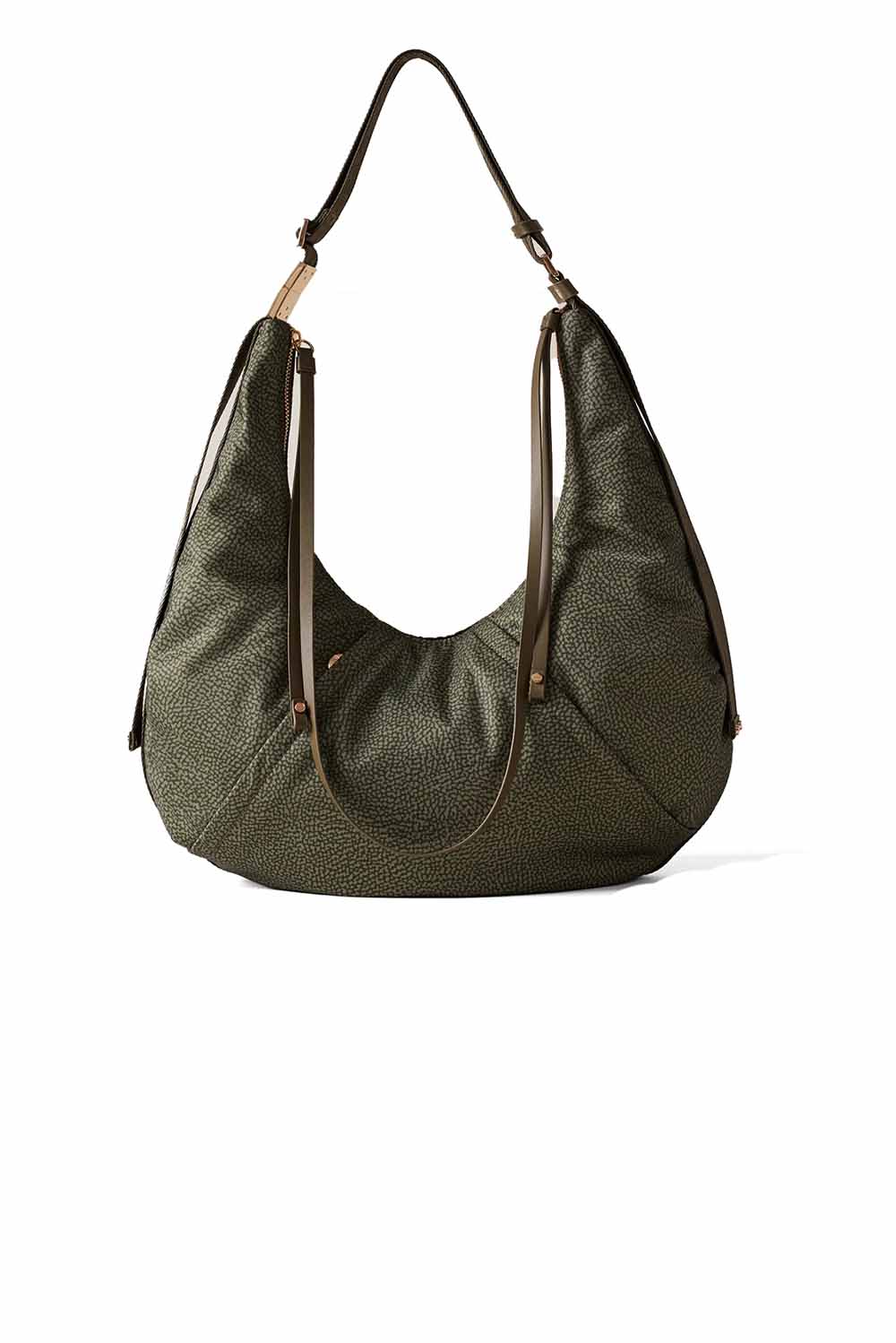  Borbonese Fold Hobo Medium Verde Militare Woman - 1