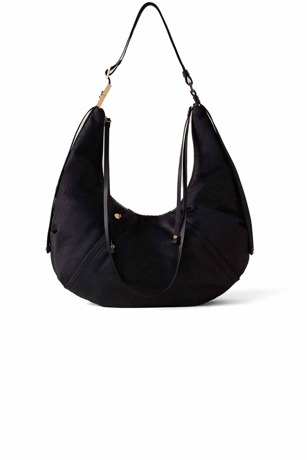  Borbonese Fold Hobo Medium Nero Woman - 1