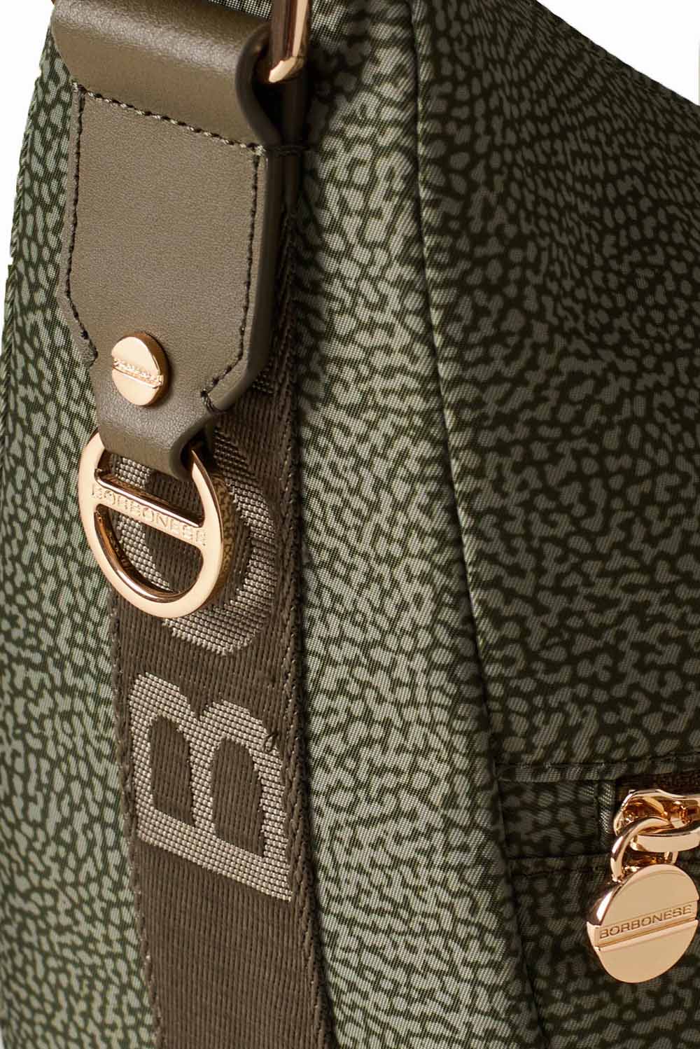  Borbonese Luna Bag Middle Verde Militare Woman - 3