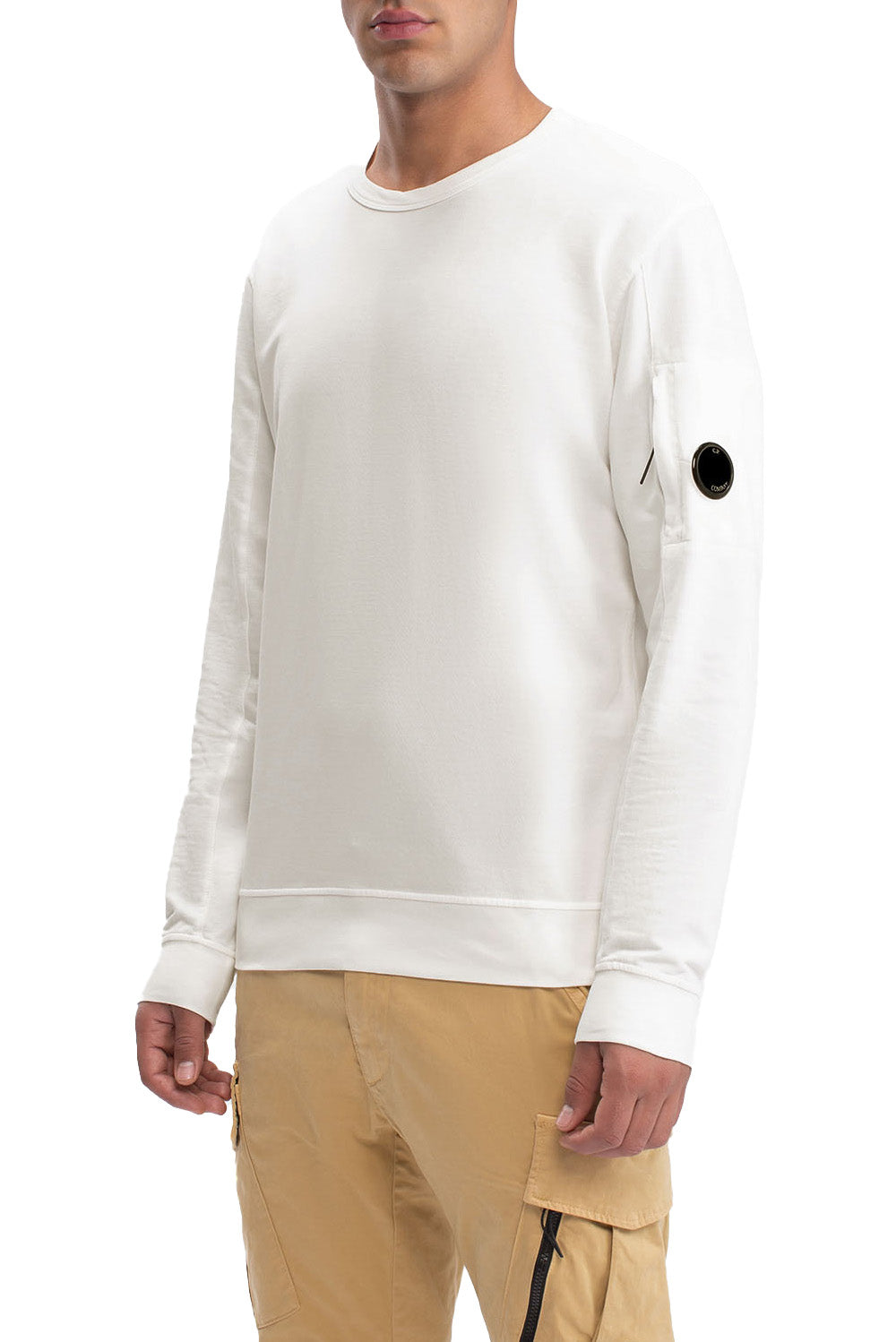  Cp Company Fleece Sweatshirt Gauze White Uomo - 2