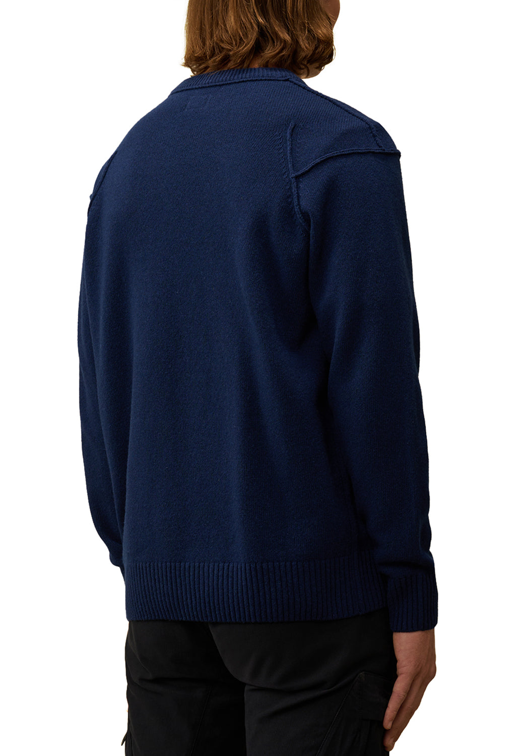  Cp Company Crew Neck Knit Estate Blue Uomo - 3