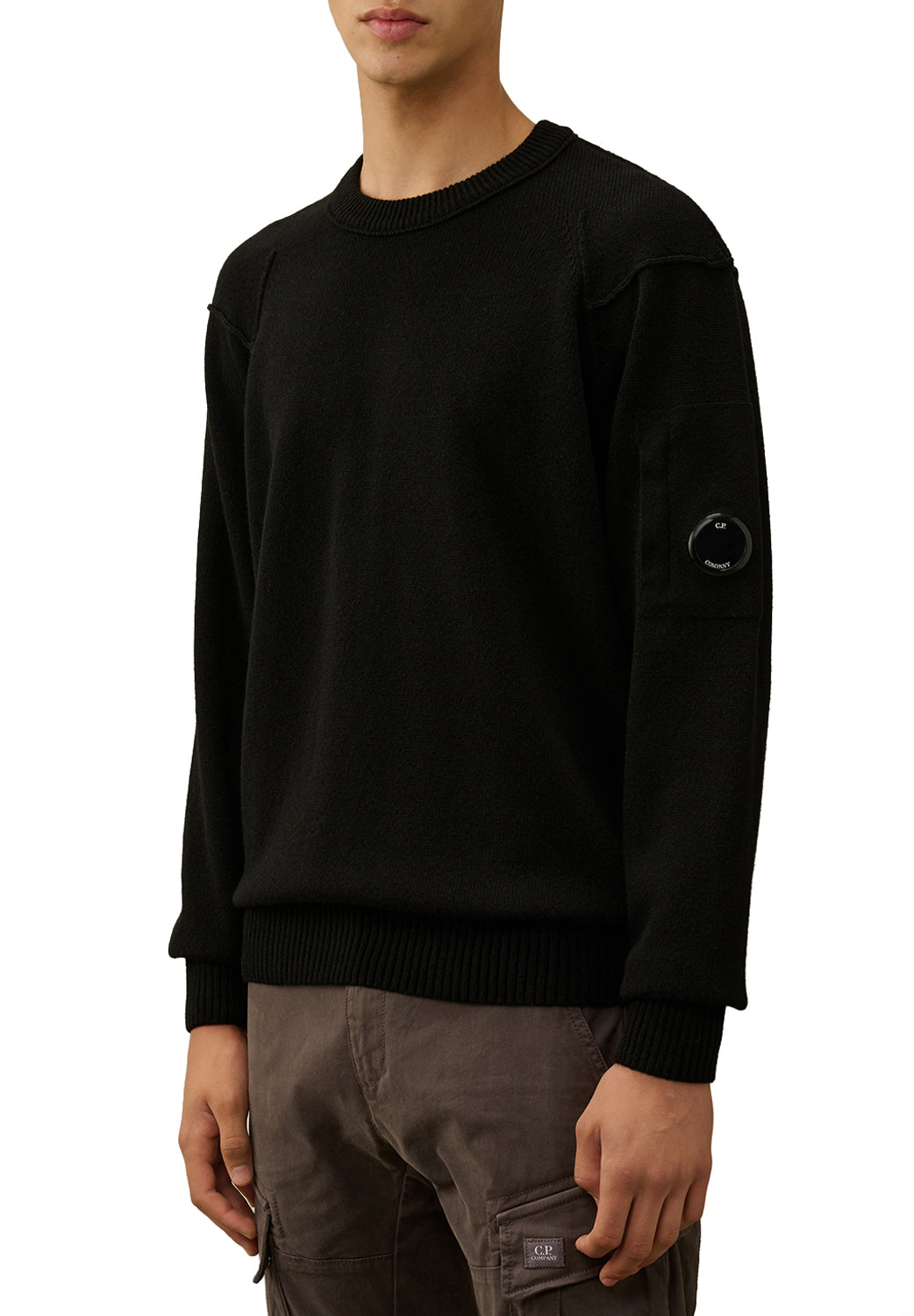  Cp Company Crew Neck Knit Black Uomo - 2