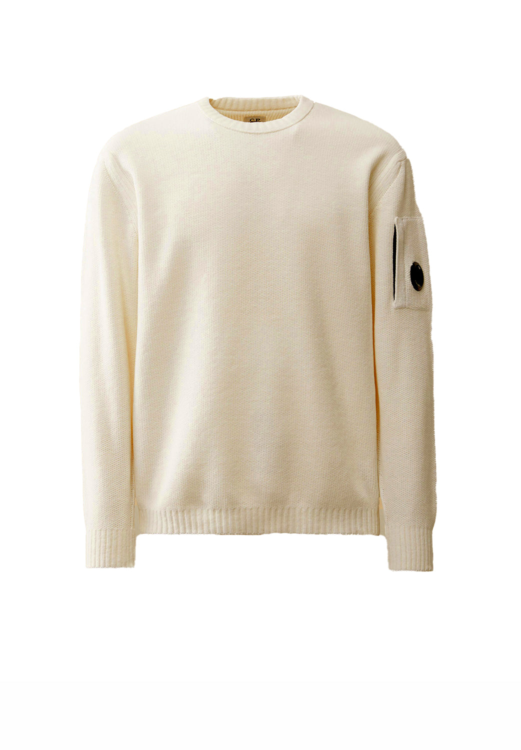  Cp Company Chenille Crewneck Knit Gauze White Uomo - 1