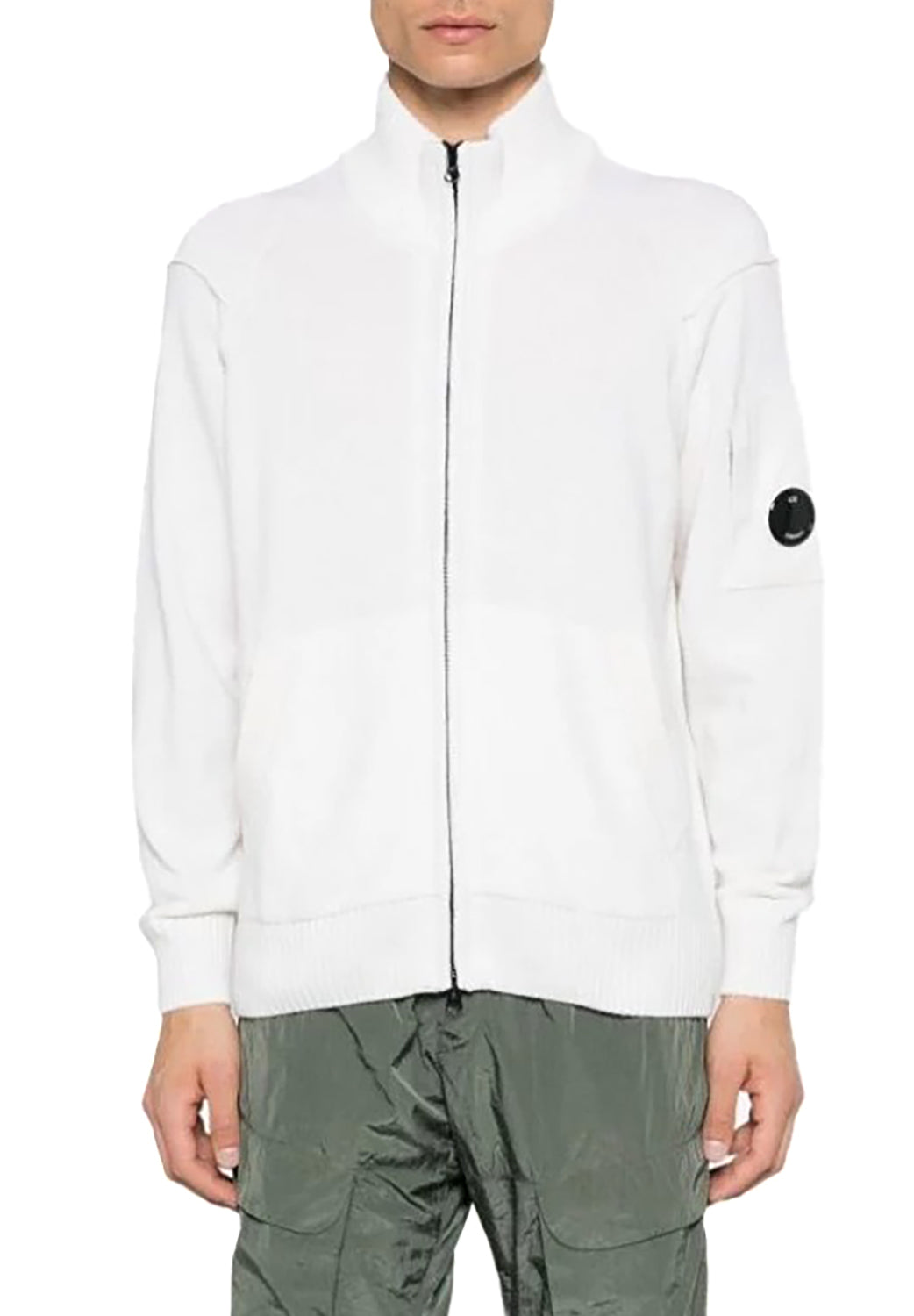  Cp Company Zipped Cardigan Gauze White Uomo - 2