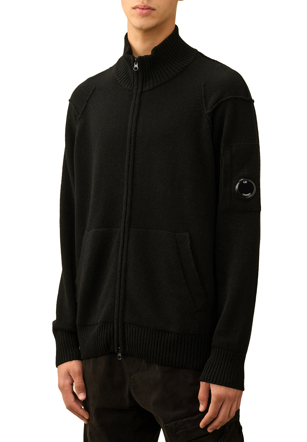  Cp Company Zipped Cardigan Black Uomo - 2