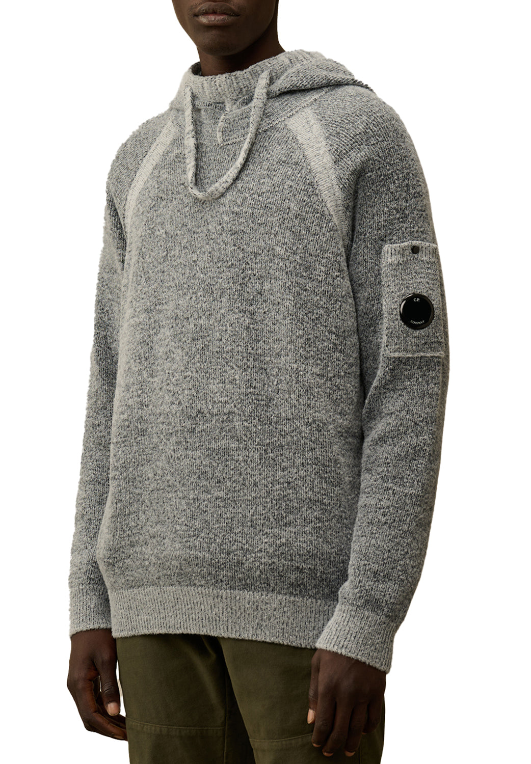  Cp Company Hooded Knit Black Melange Uomo - 2