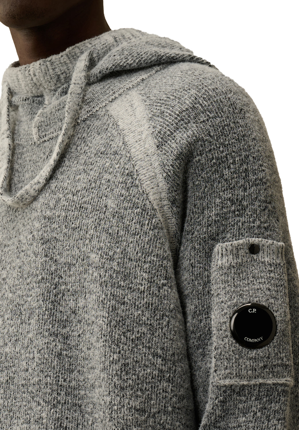  Cp Company Hooded Knit Black Melange Uomo - 4