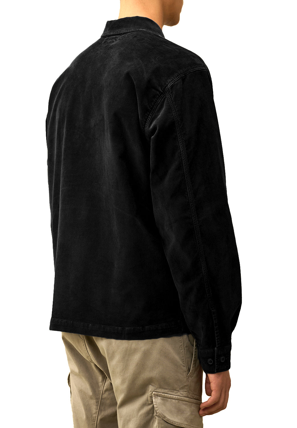  Cp Company Corduroy Overshirt Black Uomo - 3