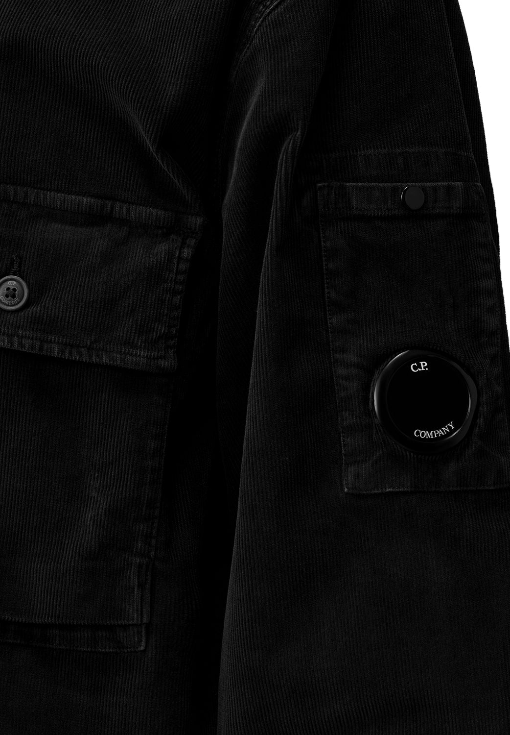  Cp Company Corduroy Overshirt Black Uomo - 4