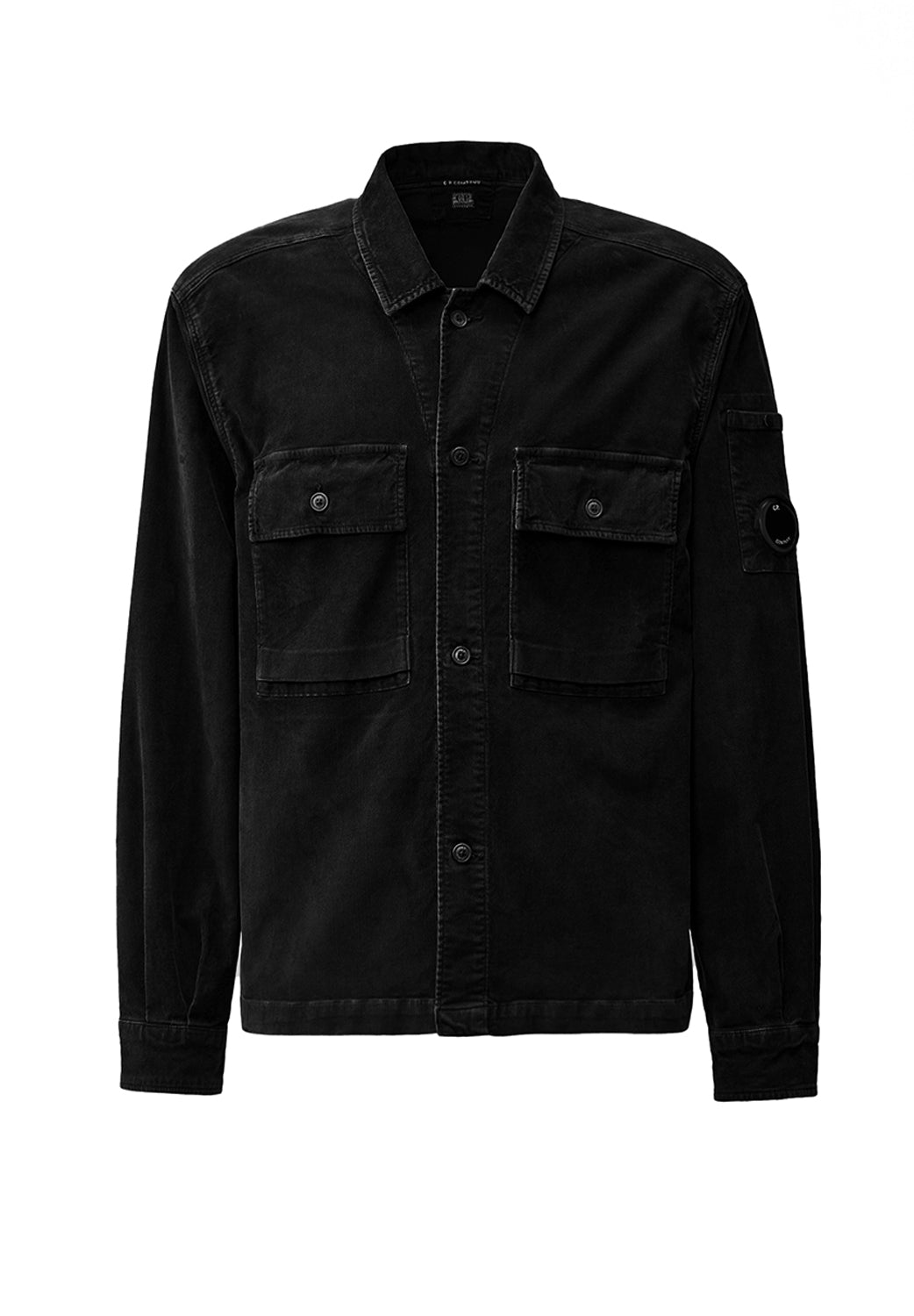  Cp Company Corduroy Overshirt Black Uomo - 1