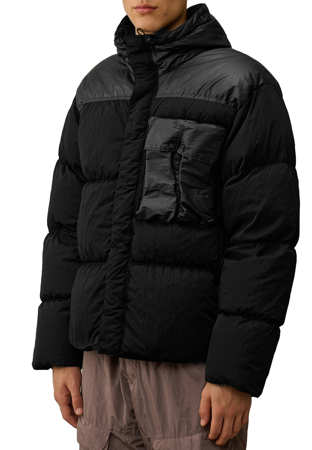  Cp Company Goggle Down Jacket Black Uomo - 2