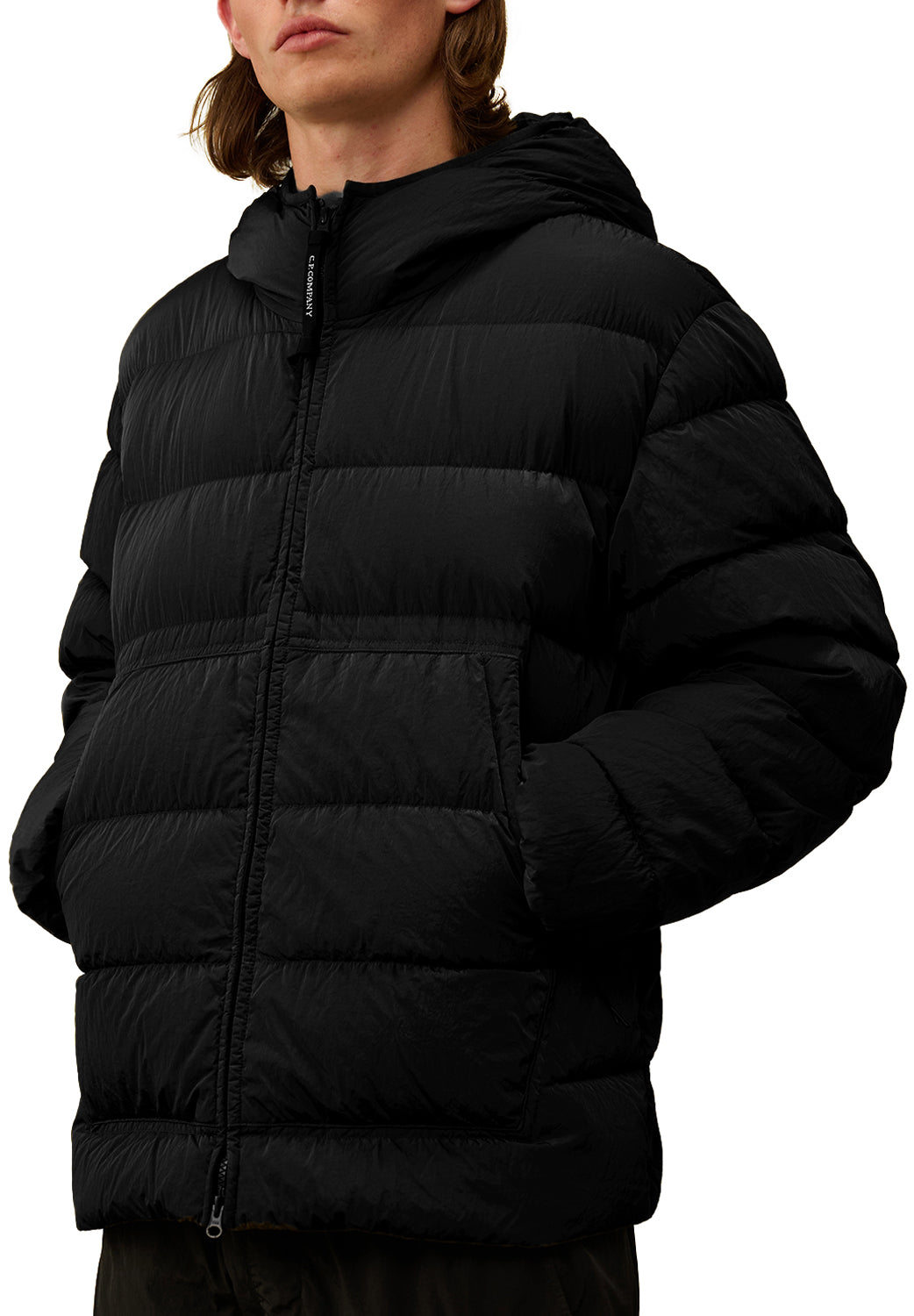  Cp Company Goggle Down Jacket Black Uomo - 2