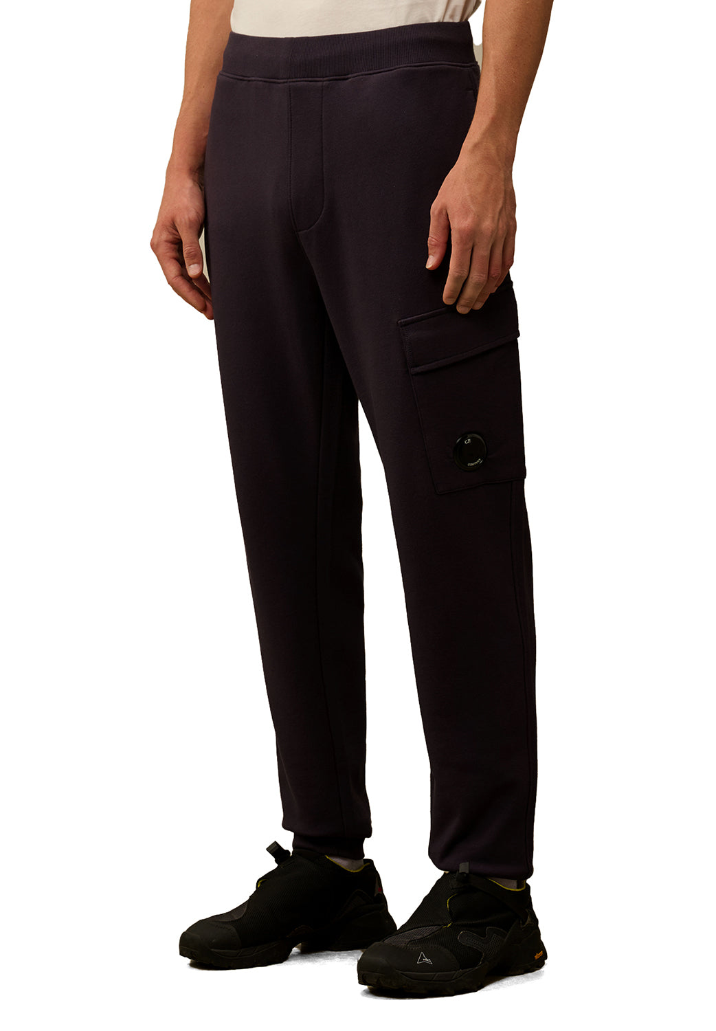  Cp Company Fleece Cargo Sweatpants Black Uomo - 2