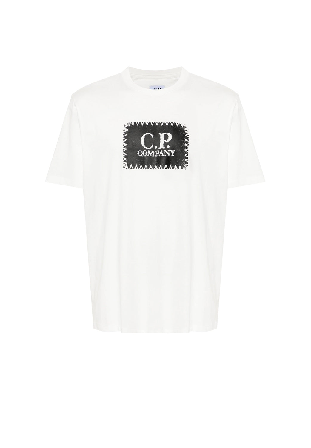  Cp Company Logo Label T-shirt Gauze White Uomo - 1