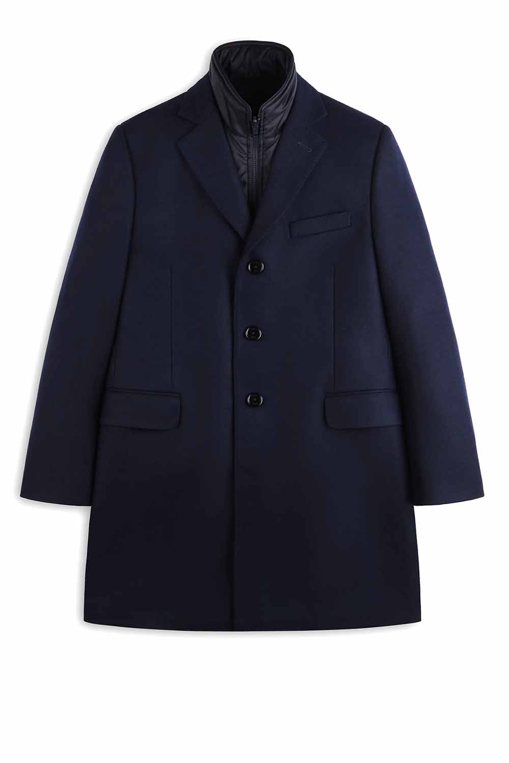  Fay Double Coat In Lana Blu Scuro Uomo - 1