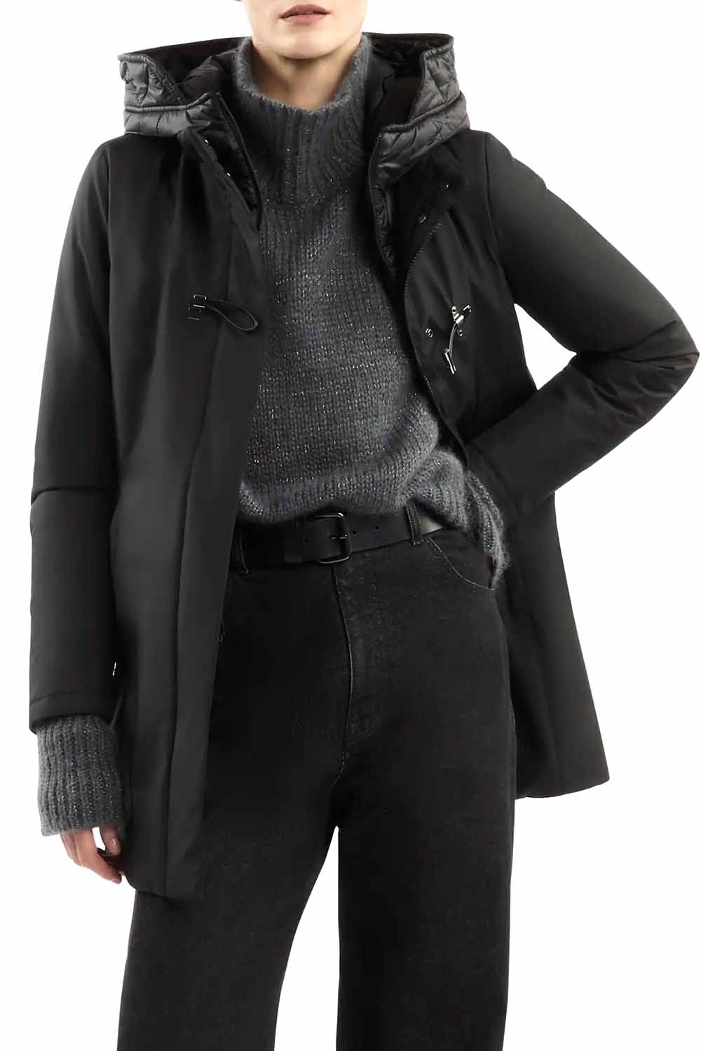  Fay Toggle Coat Nero Woman - 2