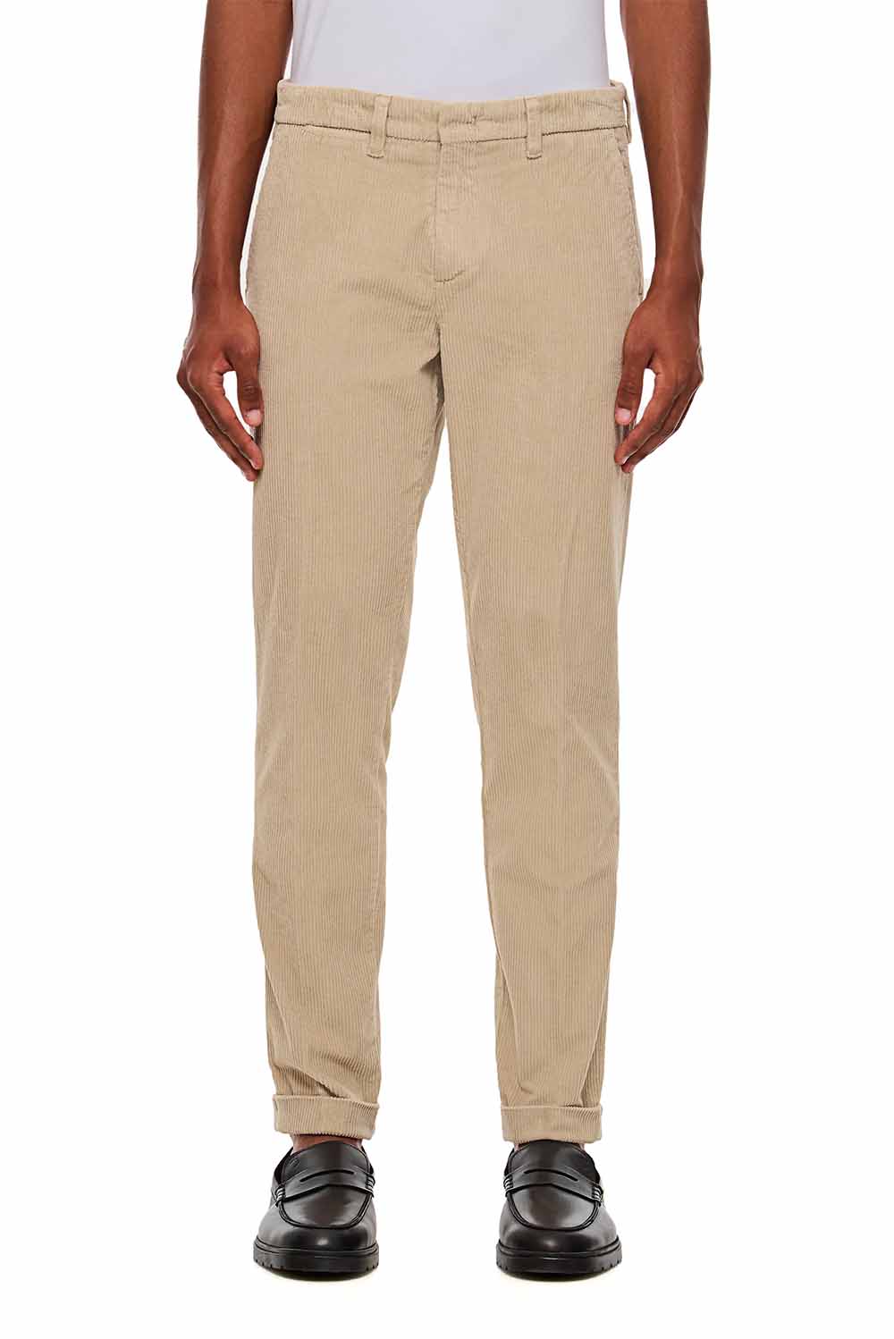  Fay Pantaloni Slim In Velluto Crema Uomo - 2