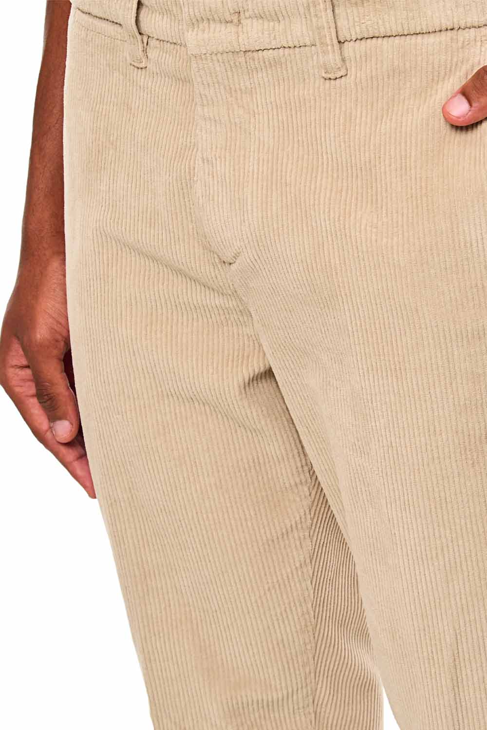  Fay Pantaloni Slim In Velluto Crema Uomo - 4