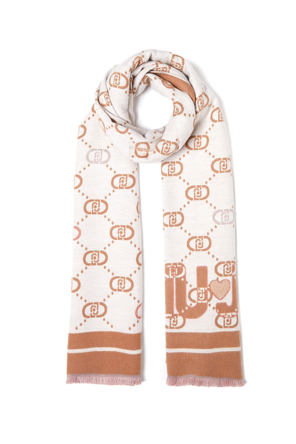  Liu Jo Stola Logo Jacquard Bianco Lana Woman - 1