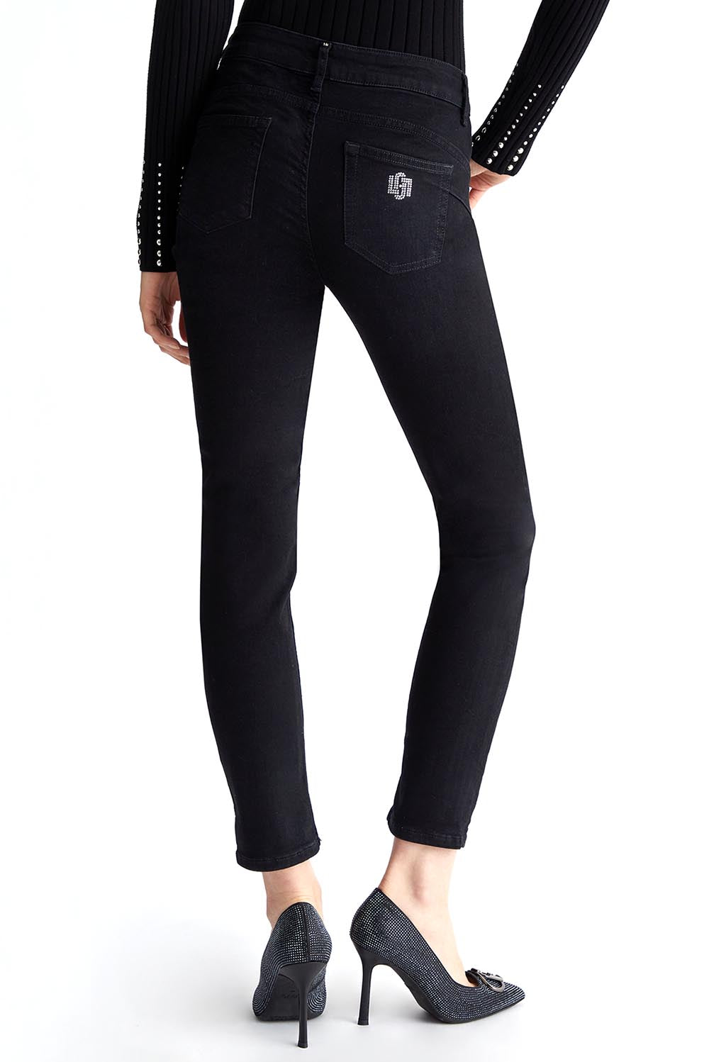  Liu Jo Jeans Skinny Con Bottoni Nero Woman - 3