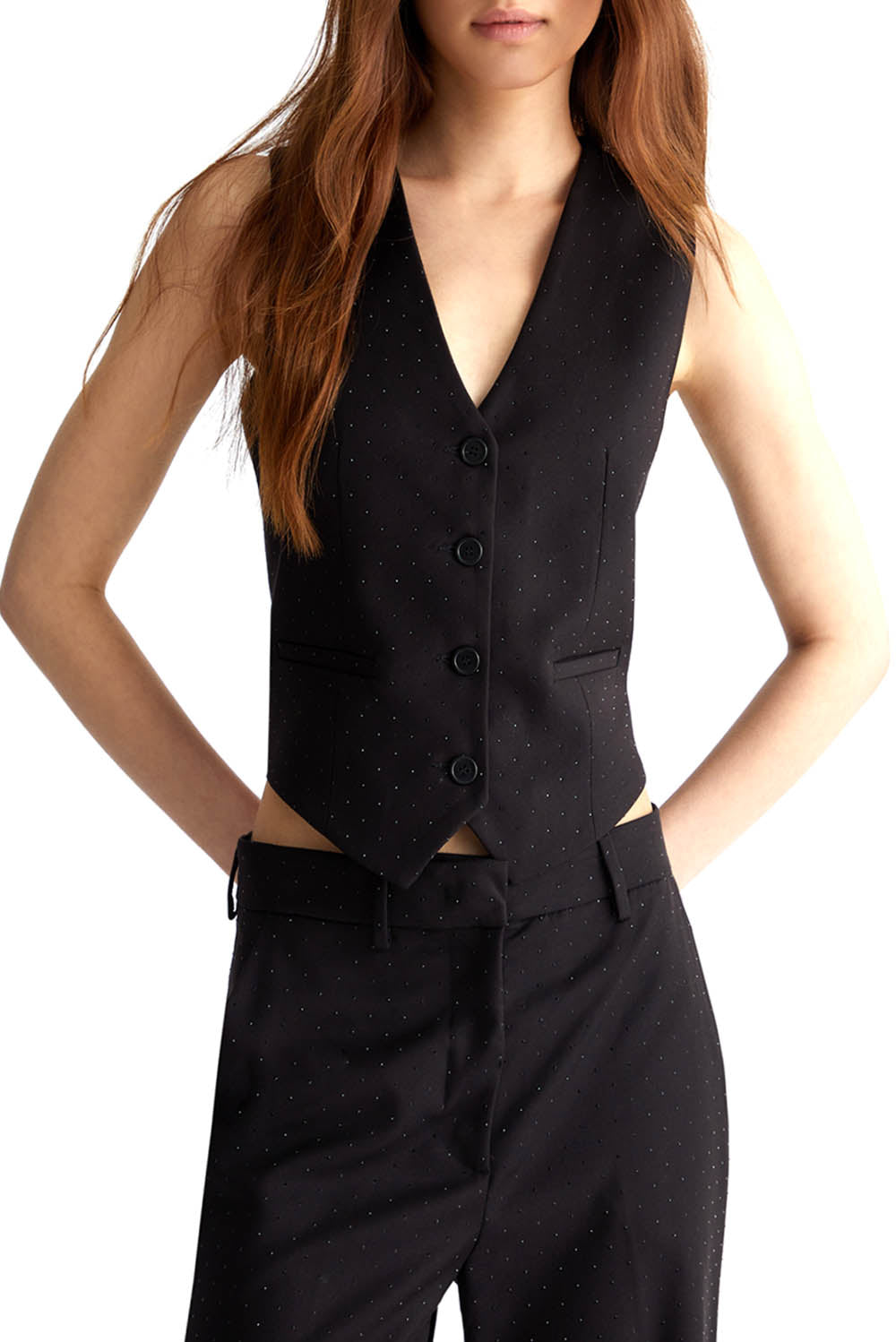  Liu Jo Gilet In Twill Nero Woman - 2