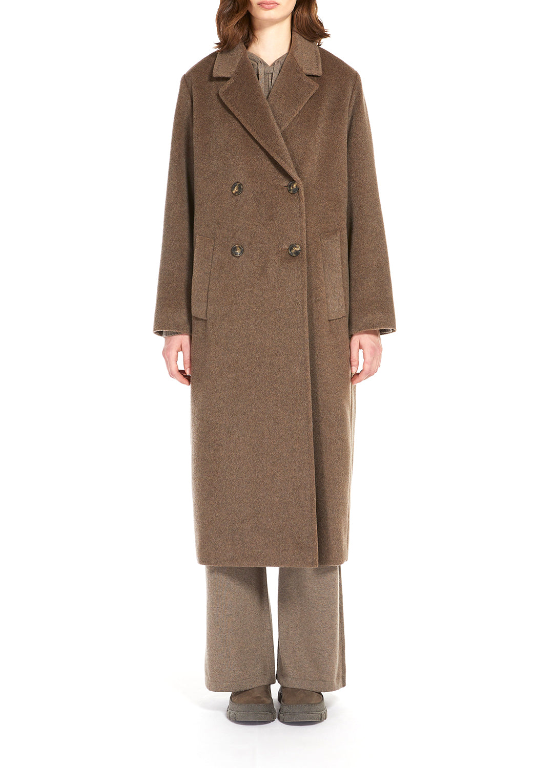  Max Mara Cappotto Zufolo Dark Brown Woman - 2