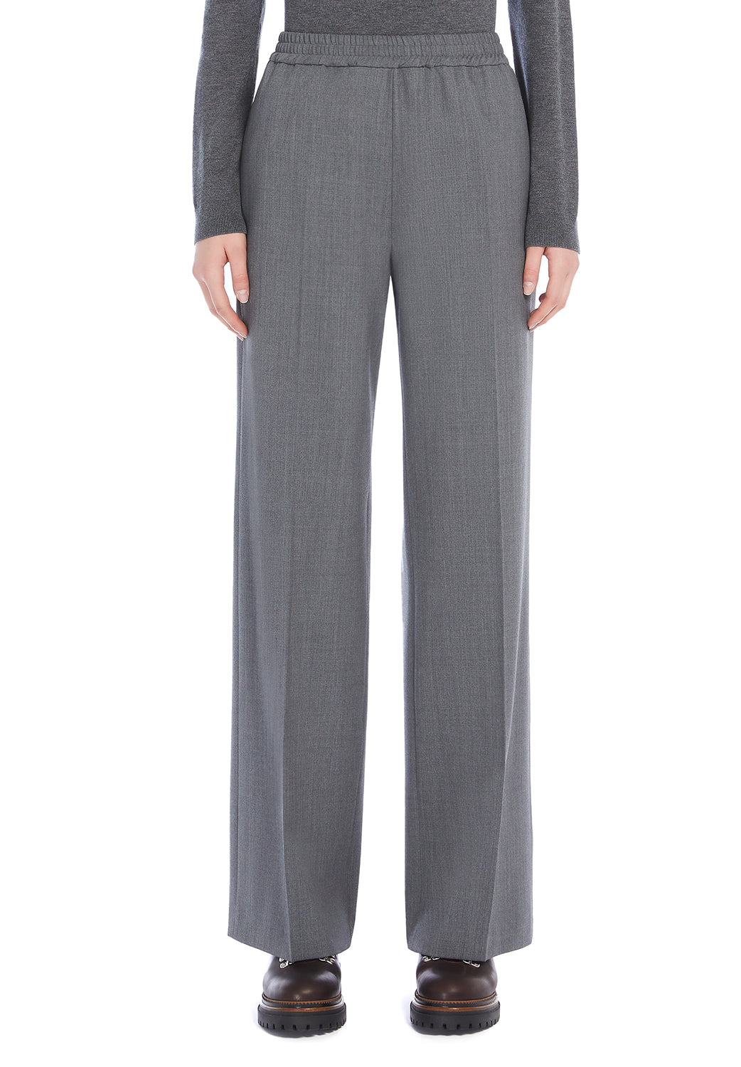  Max Mara Pantalone In Gabardina Grey Woman - 2