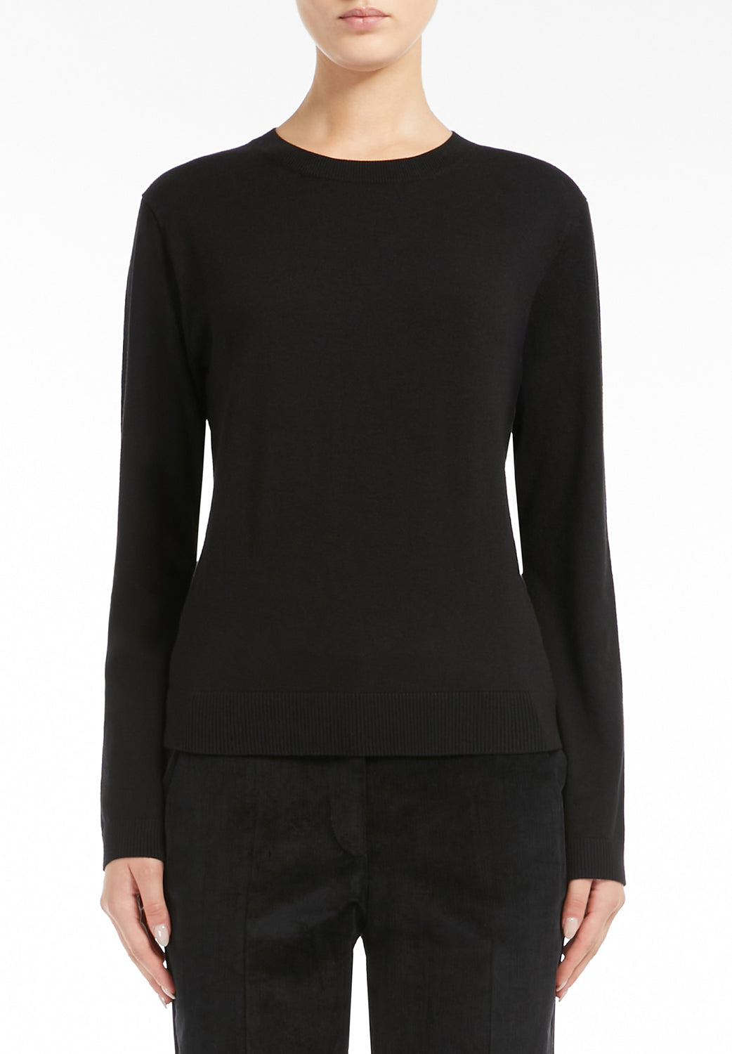  Max Mara Maglia In Seta E Lana Black Woman - 2