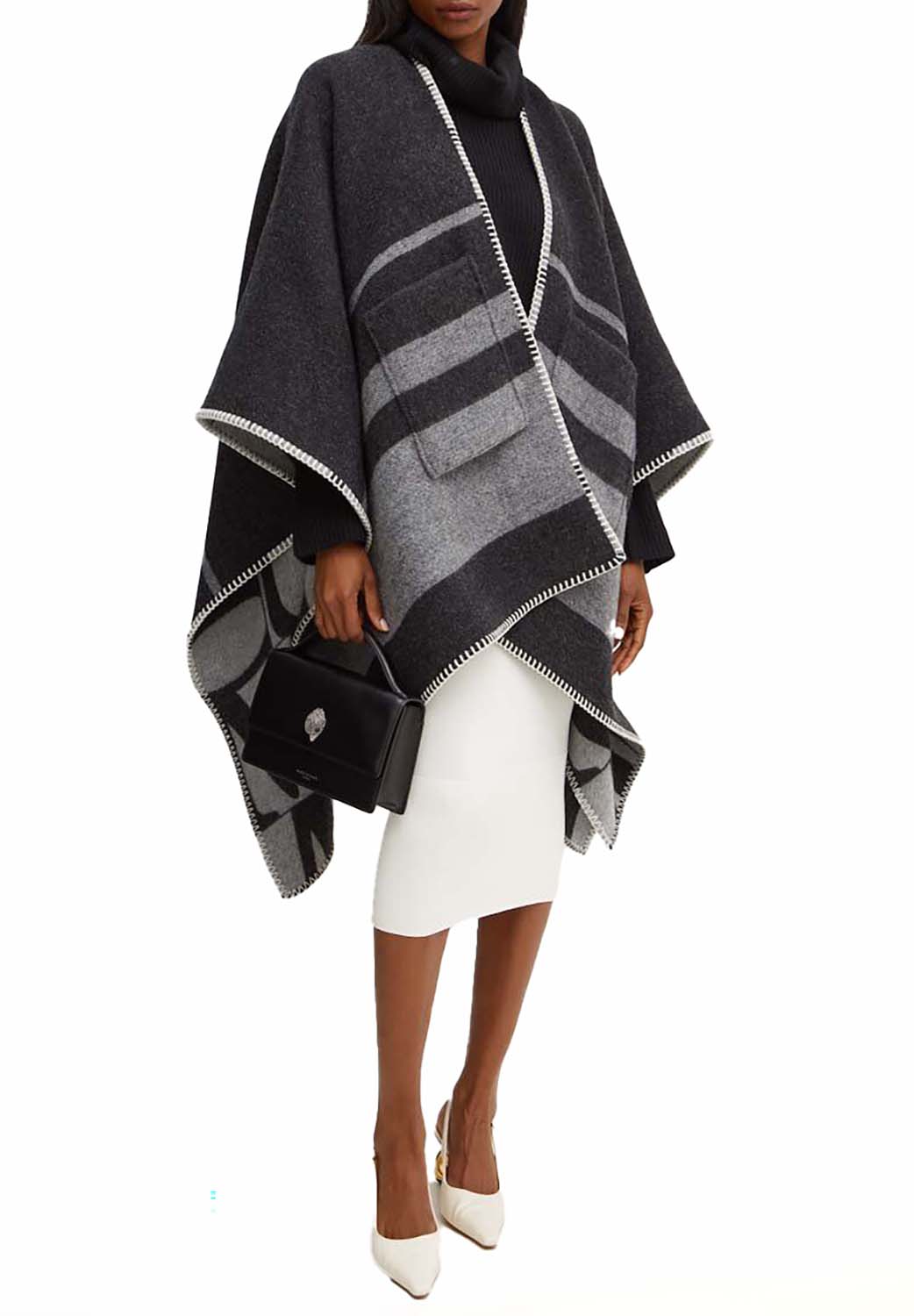  Max Mara Poncho Deremi Dark Grey Woman - 2