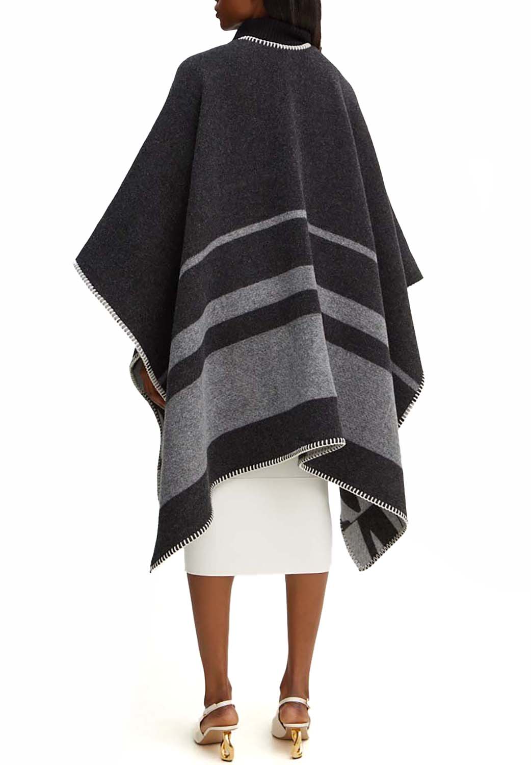  Max Mara Poncho Deremi Dark Grey Woman - 3