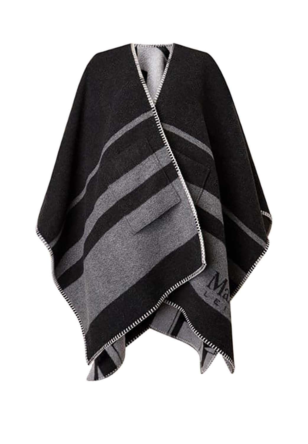  Max Mara Poncho Deremi Dark Grey Woman - 1