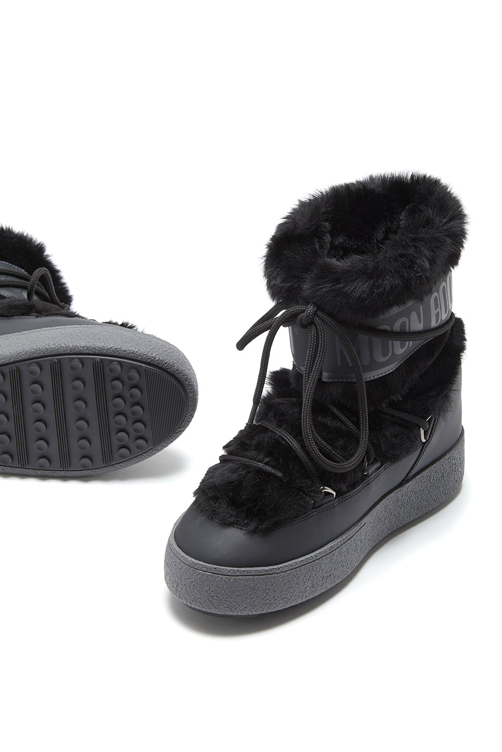  Moon Boot Icon Low Faux Fur Black Woman - 3