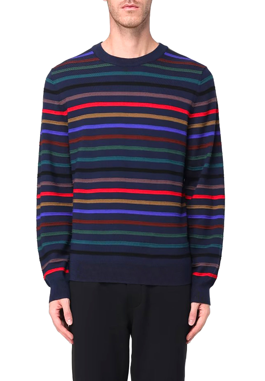  Paul Smith Maglione Multirighe Navy Uomo - 2