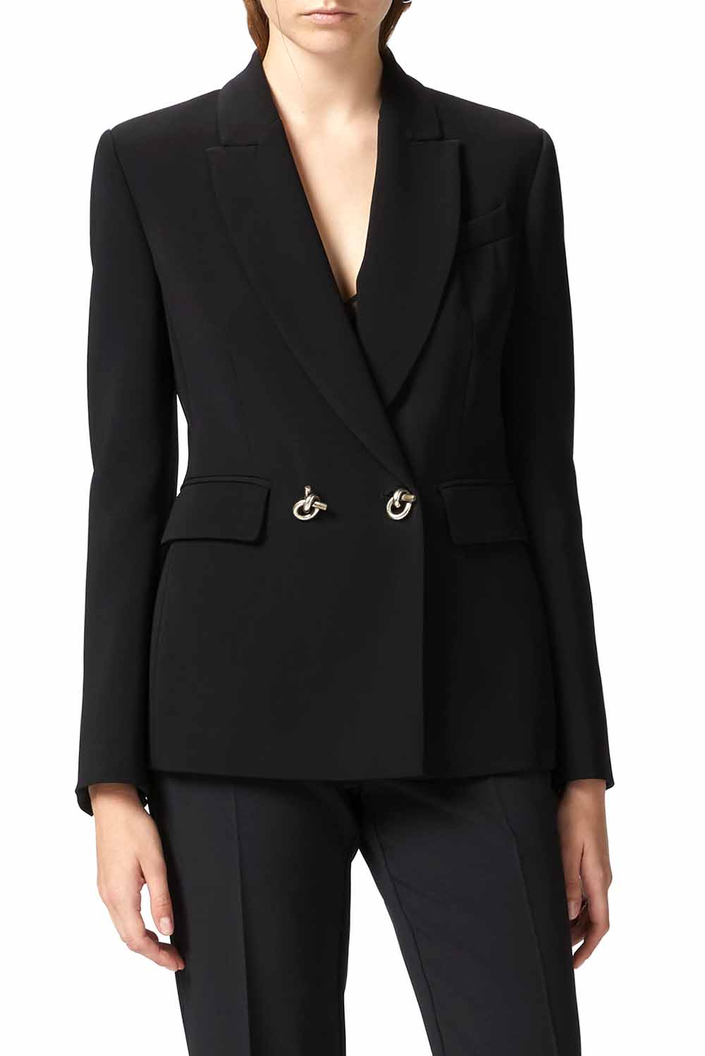  Pinko Blazer In Cady Tecnico Nero Woman - 2