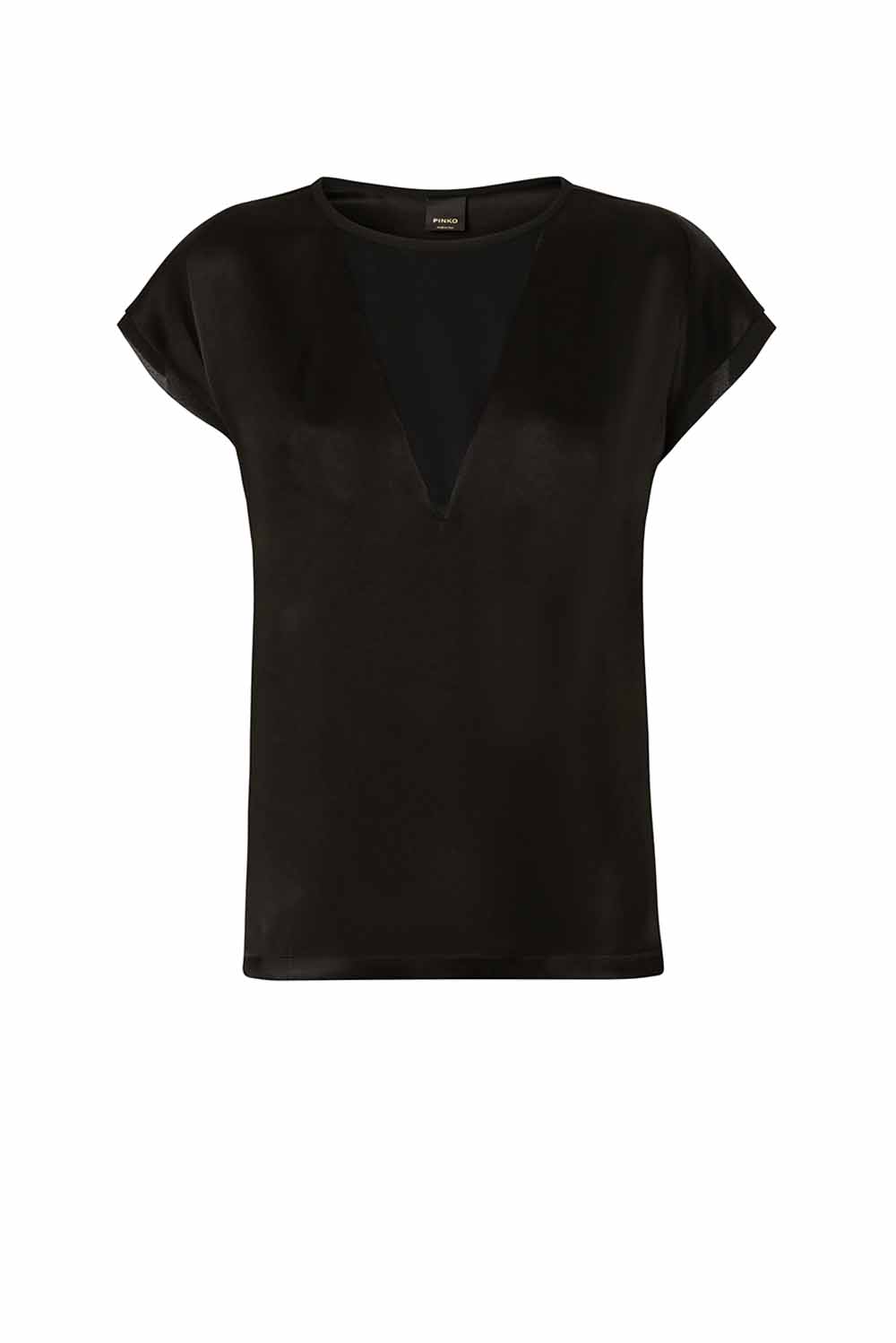  Pinko Blusa T-shirt Satin Nero Woman - 1