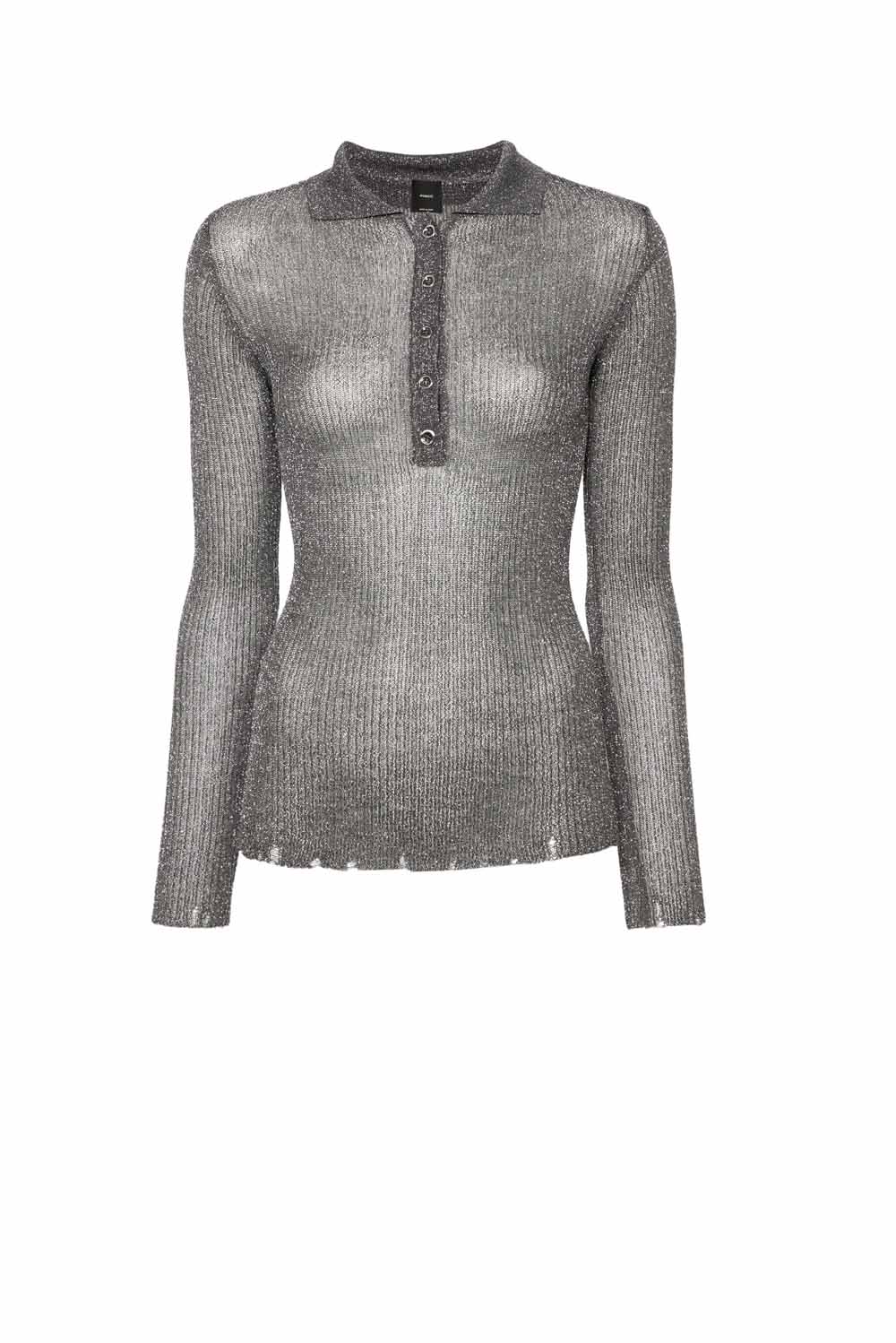  Pinko Maglia A Polo Grigio Woman - 1