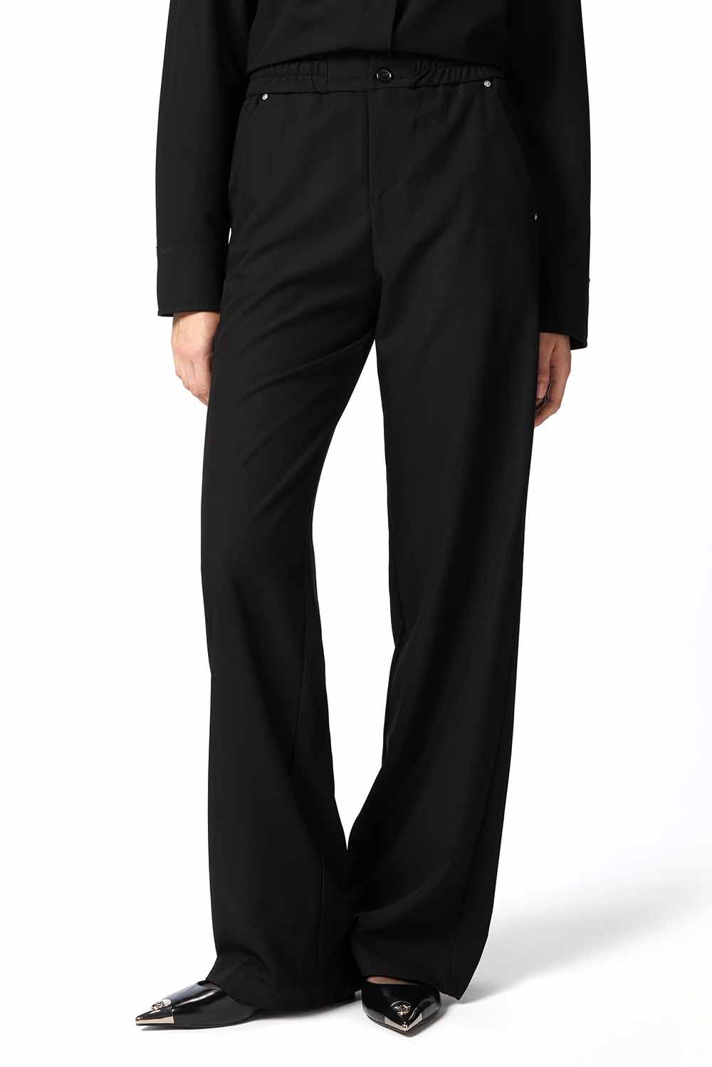  Pinko Pantaloni In Crêpe Nero Woman - 2