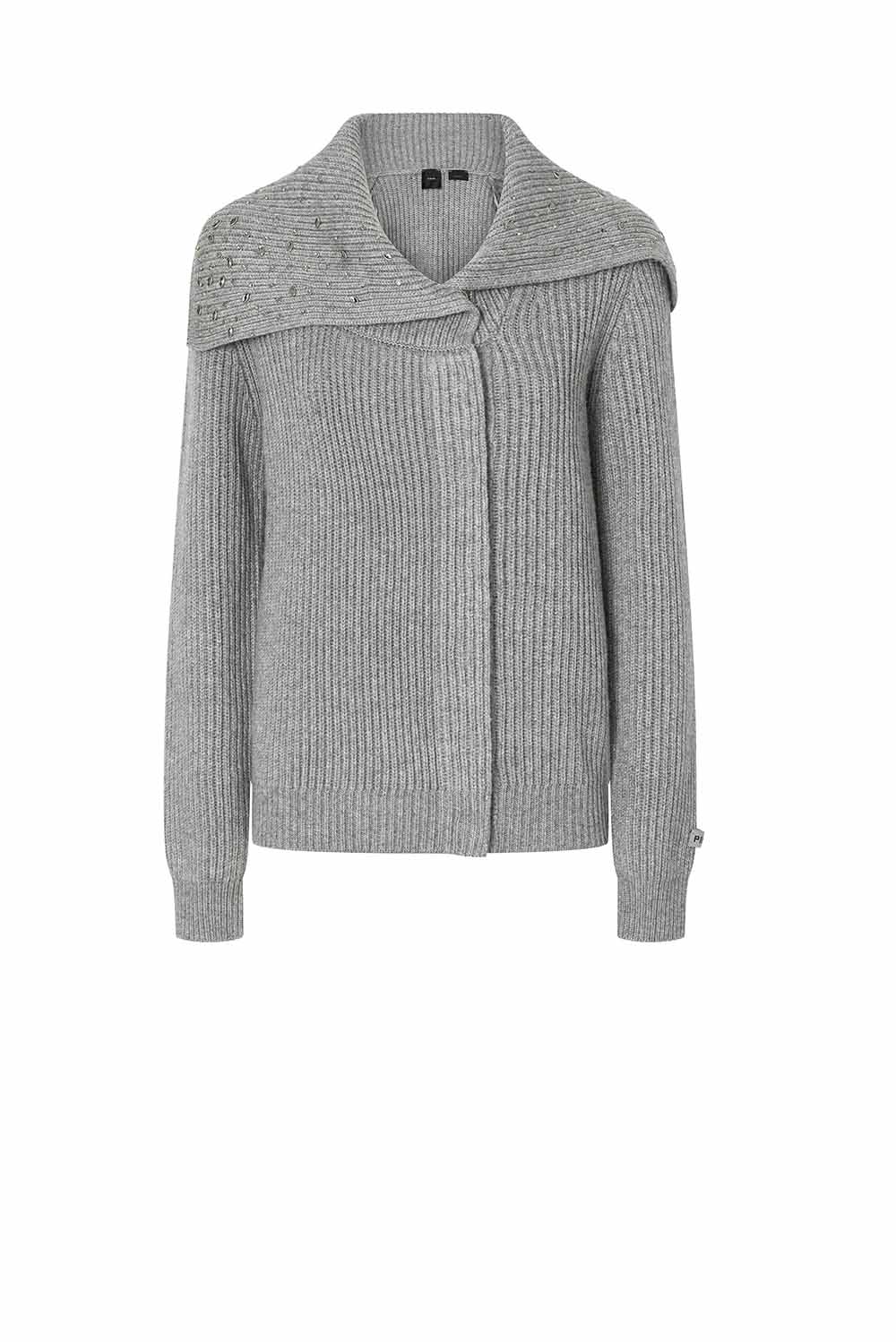  Pinko Cardigan Collo Alto Argento Woman - 1