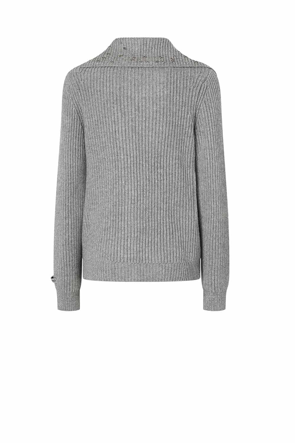  Pinko Cardigan Collo Alto Argento Woman - 2