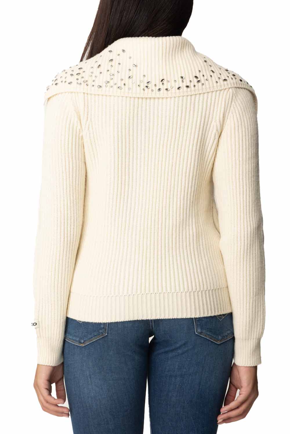  Pinko Cardigan Collo Alto Bianco Woman - 3