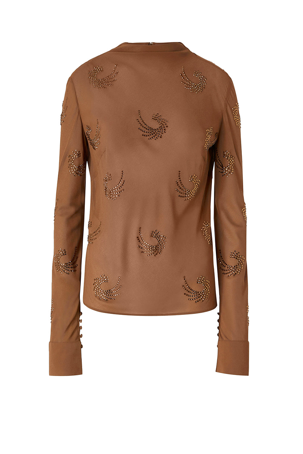  Pinko Blusa In Georgette Marrone Woman - 1