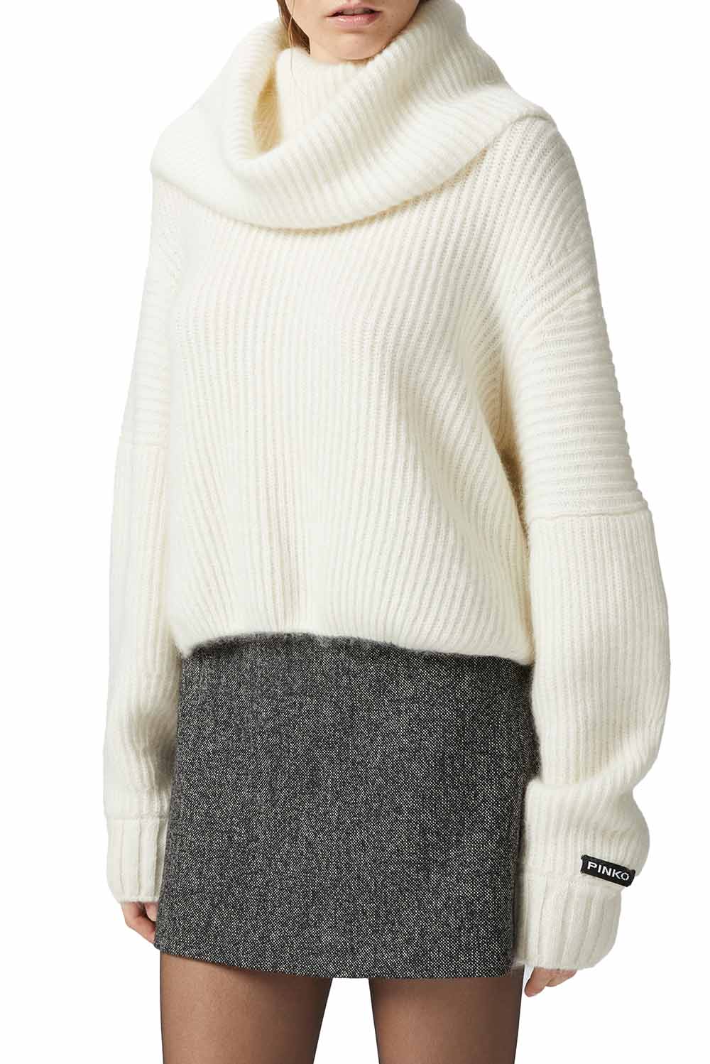  Pinko Pullover A Coste Bianco Woman - 2