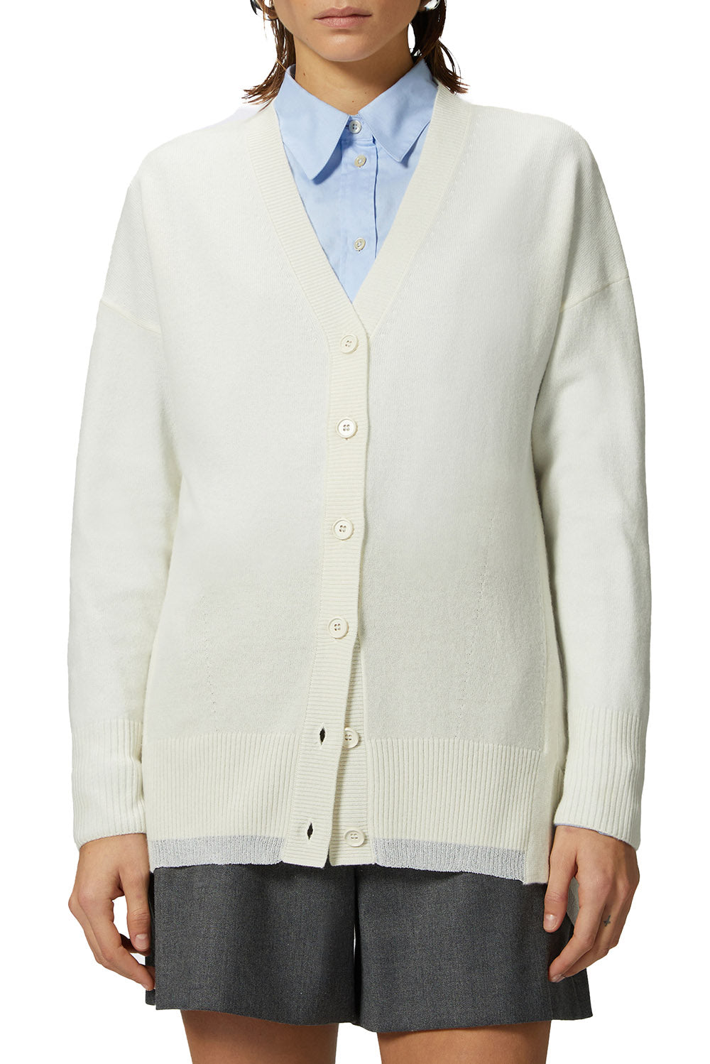  Pinko Cardigan In Lana Bianco Woman - 2