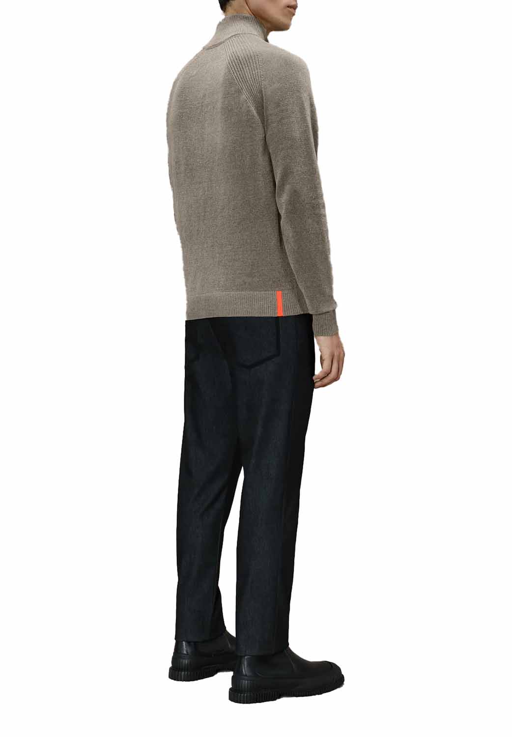  Rrd Velvet Full Zip Knit Tortora Uomo - 3