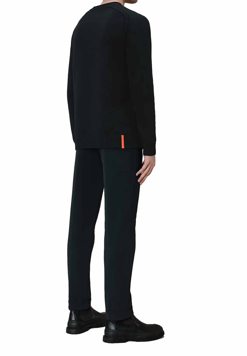  Rrd Cotton Plain Round Knit Nero Uomo - 3