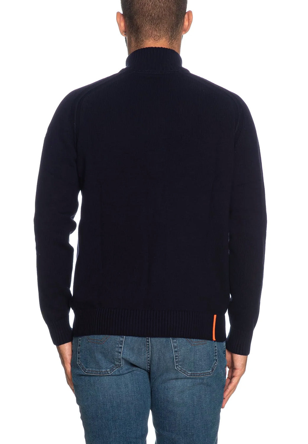  Rrd Cotton Plain Full Zip Knit Blue Black Uomo - 3